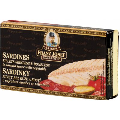 Franz Josef Kaiser Sardinky filety v rajčatové omáčce se zeleninou 90 g – Zboží Dáma