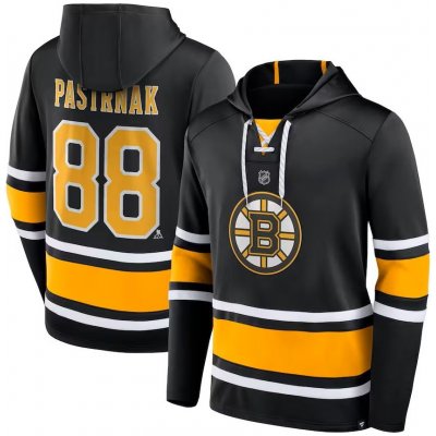 Fanatics David Pastrňák #88 Boston Bruins Name & Number Lace-Up Pullover Hoodie