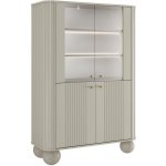 Nábytek Bogart Vesper 103 cm čtyřdveřová kašmír / zlaté úchytky / kulaté nohy – Hledejceny.cz