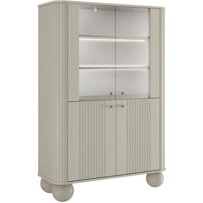 Nábytek Bogart Vesper 103 cm čtyřdveřová kašmír / zlaté úchytky / kulaté nohy – Hledejceny.cz