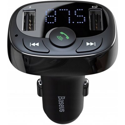 Baseus - FM modulátor a nabíječka do auta S-09A CCMT000001 - T-typ, 2xUSB-A s LED displejem - černá barva | Zboží Auto