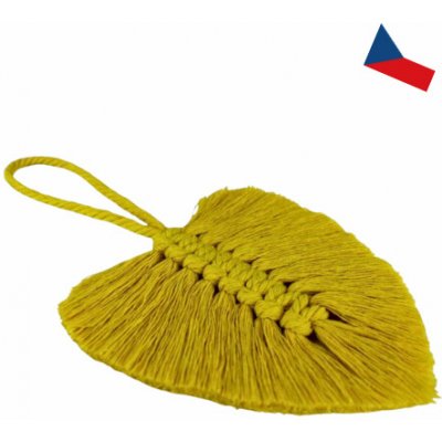 Světlé béžový macramé list na zeď Macrame Leaf, 26x32 cm Barva: Béžová – Hledejceny.cz