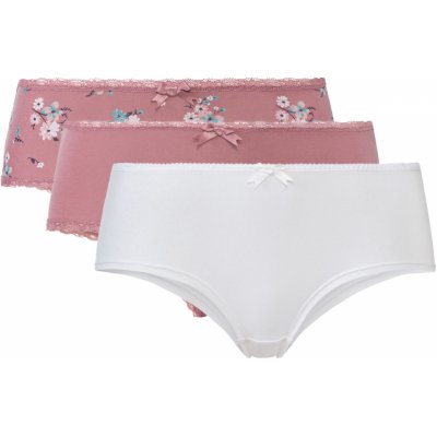 esmara Dámské kalhotky s BIO bavlnou, 3 kusy (L (44/46), květiny / světle růžová / bílá)