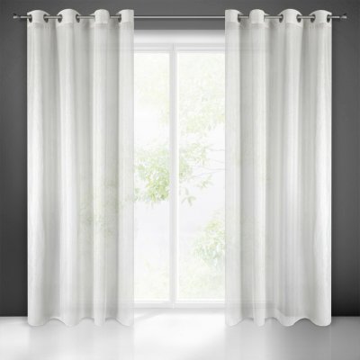 EUROFIRANY ZÁCLONA NA KROUŽCÍCH ELICE 140X250 CM BÍLÁ – Hledejceny.cz