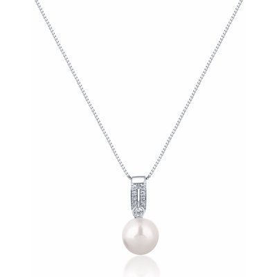 JwL Luxury Pearls Elegantní náhrdelník s pravou perlou a zirkony JL0748