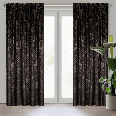 EUROFIRANY ZATEMŇOVACÍ ZÁVĚS NA PÁSCE LIMITED COLLECTION VICTORIA3 140X270 CM ČERNÁ – Sleviste.cz