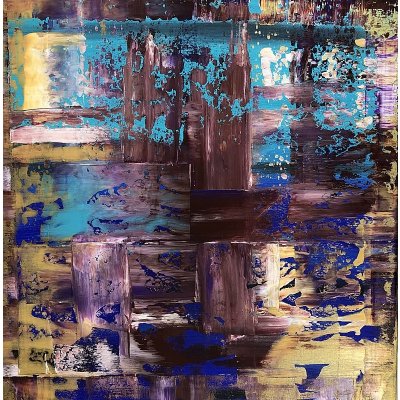 Katerina Sigmundova, Zavřené okno nemusí být zamčené, akrylové barvy, 70 x 70 cm