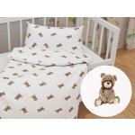 Biante Dětské bavlněné povlečení Sandra SA-531 Medvídci na bílém 90 x 130 cm a 40 x 60 cm – Zboží Mobilmania
