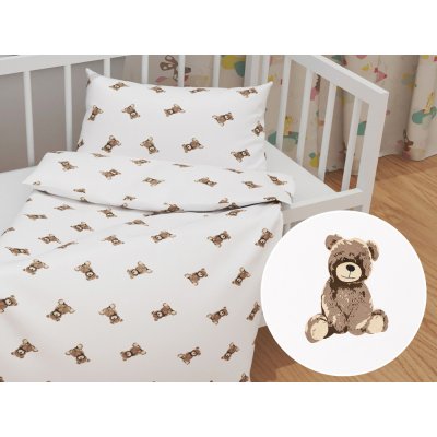 Biante Dětské bavlněné povlečení Sandra SA-531 Medvídci na bílém 90 x 130 cm a 40 x 60 cm – Zboží Mobilmania