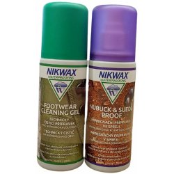 Nikwax Twin Nubuck & Suede Spray + Footwear Cleaning Gel Brush 2 x 125 ml