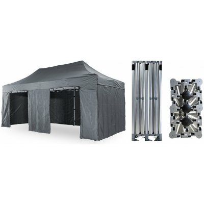 TENTino BIG HEXAGON EXTREME EXTRA HIGH ROOF 4x8 m 17A - ANTRACIT – Hledejceny.cz