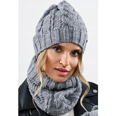 Fashionweek čepice a šála cashmere touch AL-A10 šedý – Hledejceny.cz
