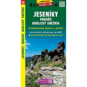 Jeseníky Praděd Kralický Sněžník 1:50 000 turist .mapa