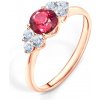 Prsteny Savicky zásnubní prsten Fairytale růžové zlato rubín bílé safíry PI R FAIR102