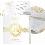 POZVÁNKA NA PŘIJÍMÁNÍ IHS ZLATÁ GLAMOUR 14X14 CM 1 KS – Zboží Mobilmania
