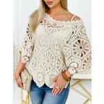 Fashionweek bavlněná krajková halenka boho UB-Acario bílá – Zboží Dáma