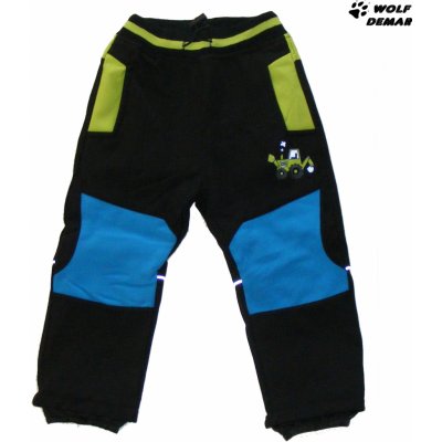 Kugo HK1770 softshellové kalhoty s fleecem černé + zelená – Zboží Mobilmania