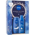 Nivea Moment of Care Creme Care sprchový gel 250 ml + Nivea Rich Nourishing tělové mléko 250 ml + dárková sada – Sleviste.cz