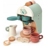 Leaf Toys Cappuccino Babyccino Maker Tender dřevěný kávovar s dvěma šálky a sušenkami s mlékem – Zboží Dáma