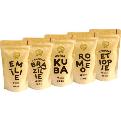 Zlaté Zrnko Káva Poznej nejprodávanější Emílie Brazílie Kuba Romeo Etiópie Mletí na Espresso a zalévání turka jemné 1 kg – Zboží Mobilmania