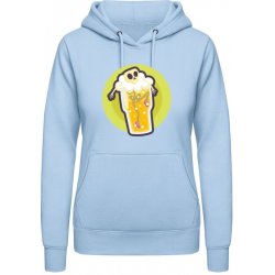 AWDis Hoodie mikina Design Smrtka v pivní sklenici Nebeská modrá