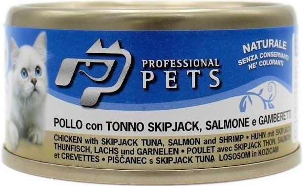 Professional Pets Naturale Cat kuře tuňák losos a krevety 70 g