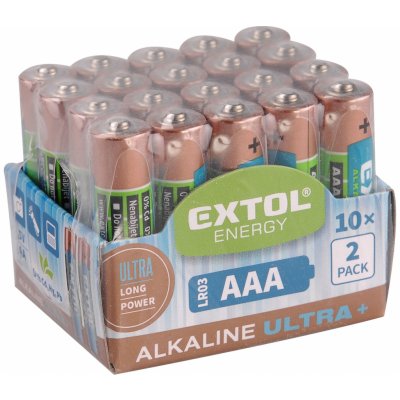 Baterie alkalické 20ks, 1,5V AA (LR6) EXTOL ENERGY 42013