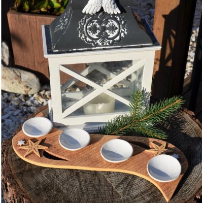 Adventní keramický svícen hvězdami – Zboží Mobilmania