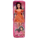 Barbie Modelka oranžové šaty s puntíky – Sleviste.cz
