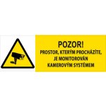 Značka Pozor – Prostor, kterým procházíte, je monitorován kamerovým systémem, fólie, 300 × 100 mm BZ F02/438 – Zboží Dáma