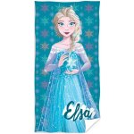 Carbotex Bavlněná plážová osuška Ledové království Frozen motiv Ledová královna Elsa 70 x 140 cm