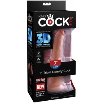 King Cock Dildo 7" Triple Density tmavě tělové Plus