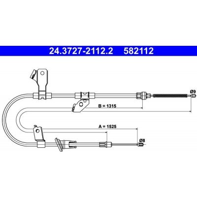 Tažné lanko, parkovací brzda ATE 24.3727-2112.2