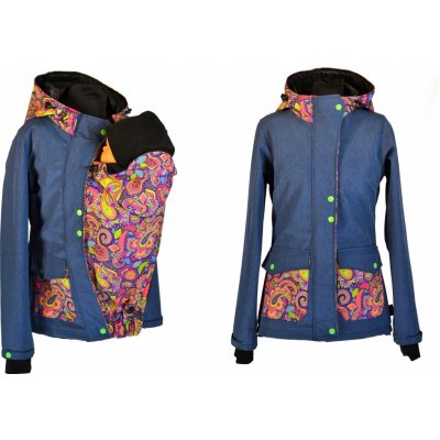 Shara softshellová bunda zimní vsadka se vzorem přední nošení modrá.žíh./kašmír – Sleviste.cz