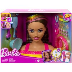Barbie Stylingová hlava Neon Duhové hnědé vlasy