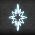 DECOLED 2D LED světelná hvězda na vrchol stromu, 35 × 50 cm, 3D ECOprint, ledově bílá – Hledejceny.cz