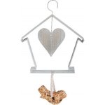 Esschert Design XXL Krmítko pro ptáčky Romantic s ptačím zobem 24 x 3 x 34 cm zinkové šedé – Hledejceny.cz