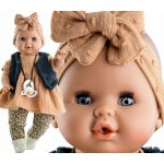 Paola Reina Realistické miminko holčička Sonia v leopardích kalhotách Alex a Sonia 36 cm – Hledejceny.cz
