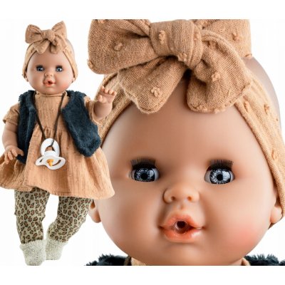 Paola Reina Realistické miminko holčička Sonia v leopardích kalhotách Alex a Sonia 36 cm – Hledejceny.cz
