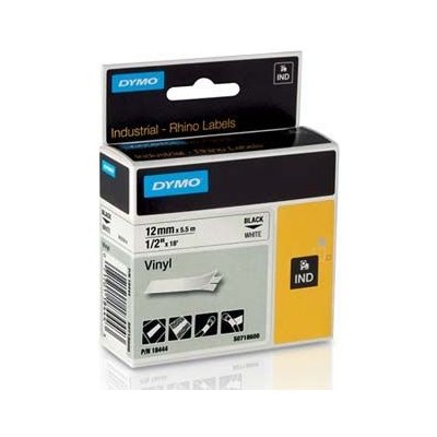 DYMO Originální páska D1 18444 / S0718600 12mm x 5,5m černý tisk/bílý podklad (S0718600) – Zboží Živě