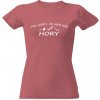 Dámské tričko s potiskem Tričko s potiskem Tak sorry, že mám rád hory Pudrově růžová