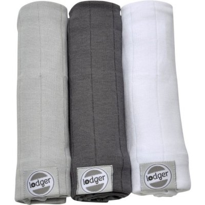 LODGER Swaddler Solid 70 x 70 Carbon/MINT/White 3 ks