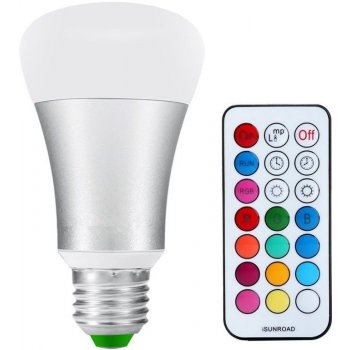 T-LED LED žárovka RGBW 10W E27 330° RGB + Studená bílá