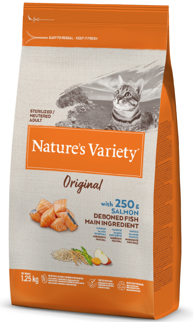 Nature\'s Variety original pro kastrované kočky s lososem 1,25 kg