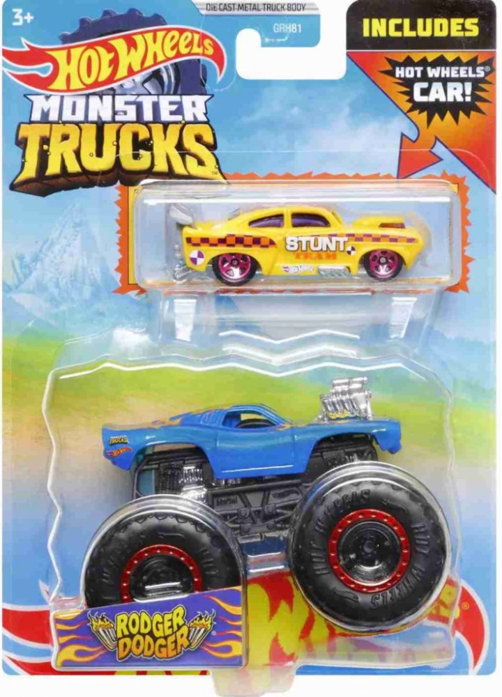 Mattel Hot Wheels® Monster Trucks s angličákem Rodger Dodger HDB96 – Zboží  Dáma