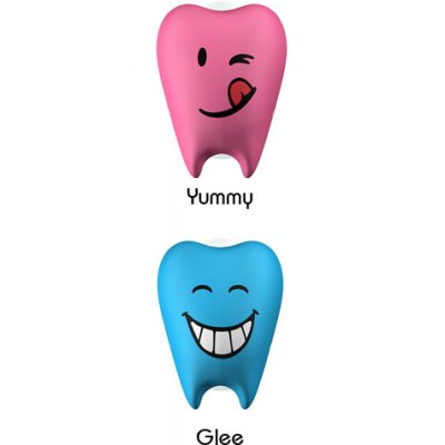 Flipper Yummy a Glee antibakteriální krytky na zubní kartáček růžová a modrá 2 ks