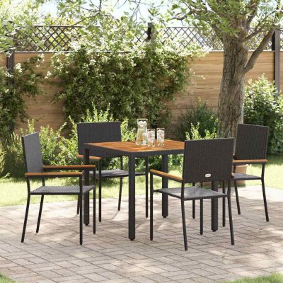 Omaxi 455239 Zahradní jídelní souprava 5 pcs Černá, hnědá 90 x 90 x 75 cm – Hledejceny.cz