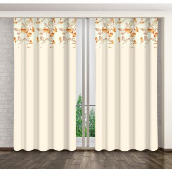 Dumdekorace Krásné interiérové závěsy v krémové barvě s listy v podzimních  barvách 15886-99007 od 405 Kč - Heureka.cz