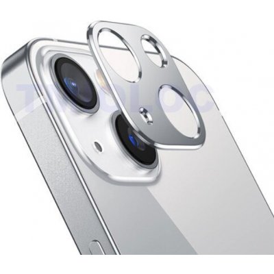 Pouzdro Sapphire lens kovové rámeček s tvrzenémi skly pro ochranu fotoaparátu Apple iPhone 14 a 14 Plus Stříbrná