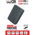 WG Powerbanka 10000 mAh, rychlonabíjení a PD, vč. kabelu, černá – Hledejceny.cz